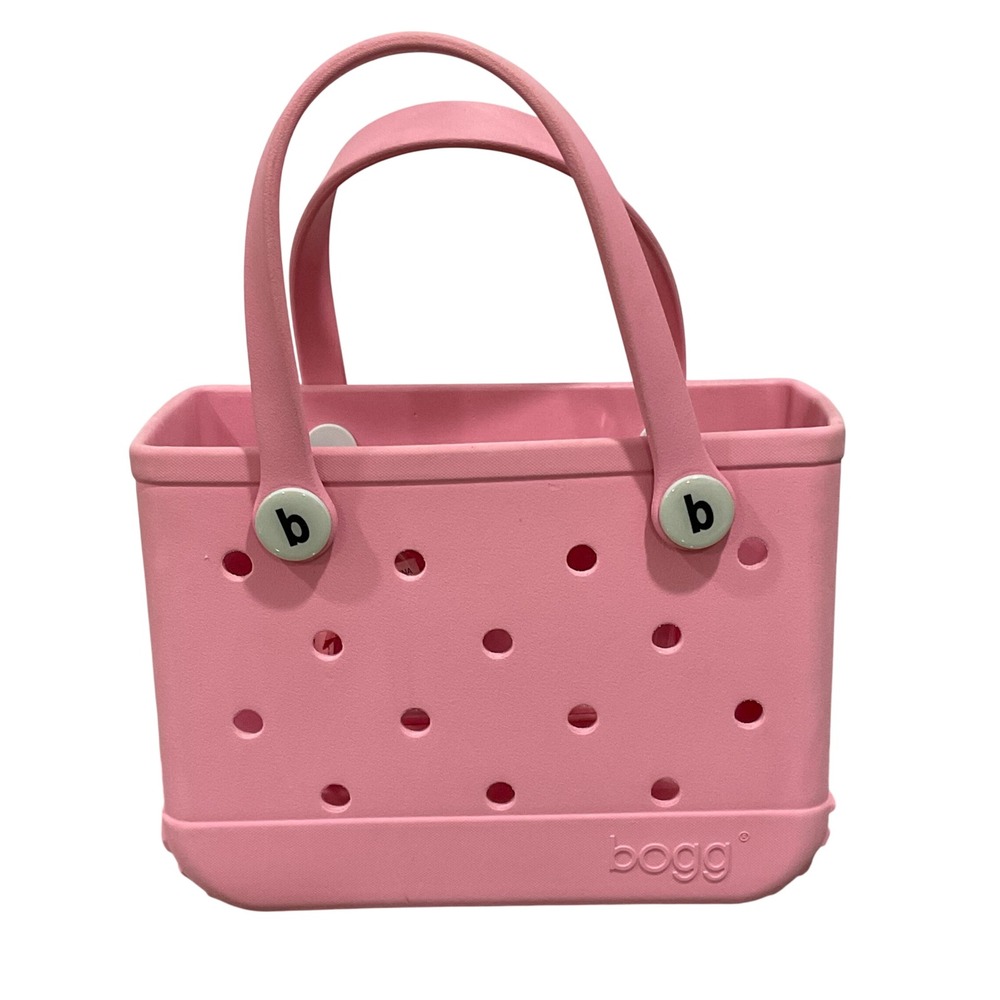 Bitty Bogg mini bag tote bubblegum pastel pink white clear pouch 11" x 8.5" x 4"